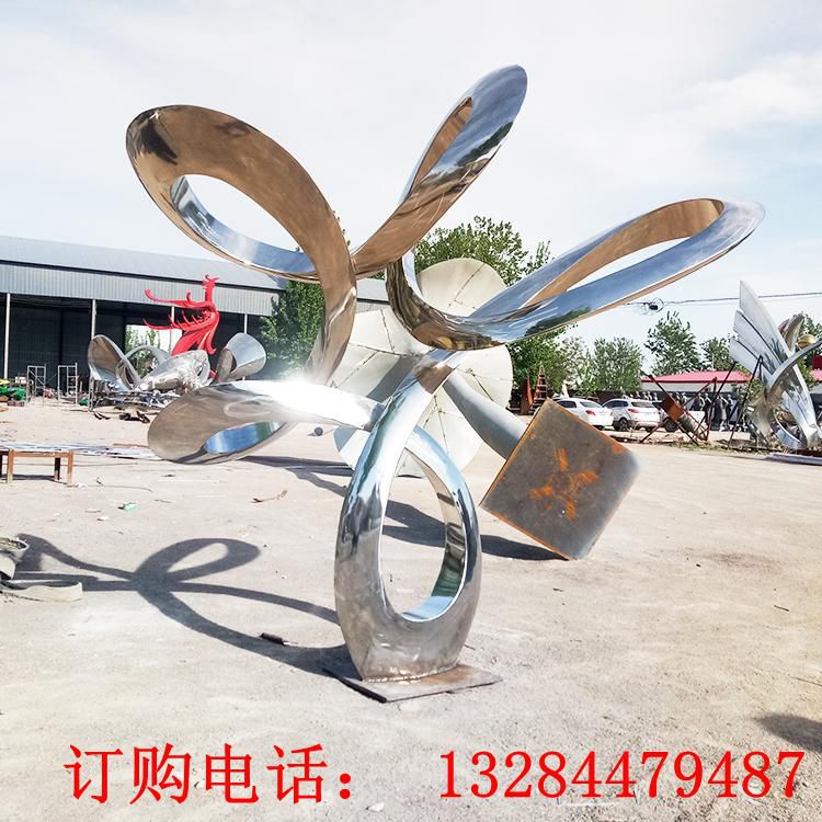 不銹鋼鏡面飄帶雕塑