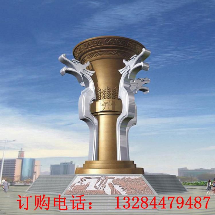 不銹鋼龍圓柱小蠻腰造型雕塑