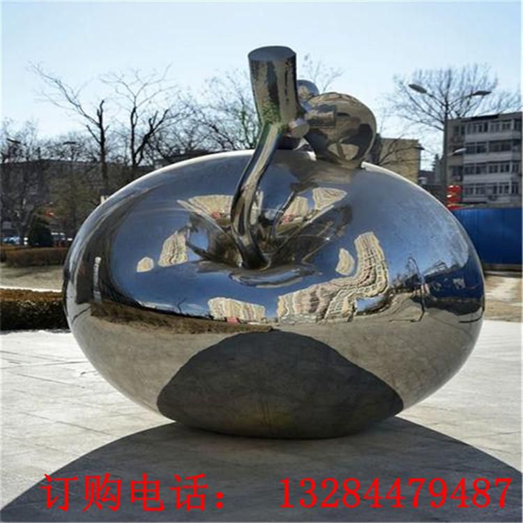 不銹鋼蘋果鏡面雕塑