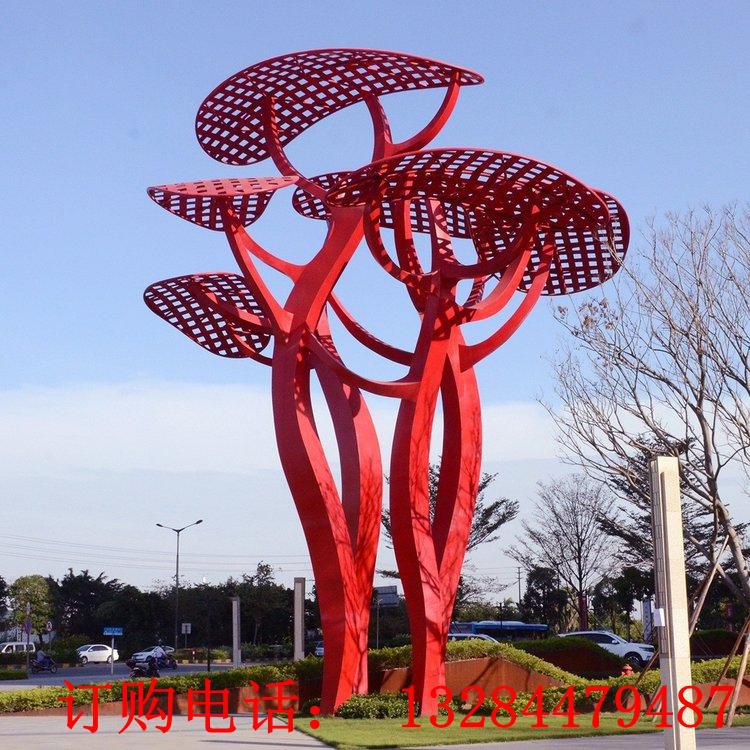 不銹鋼鏤空異型樹雕塑