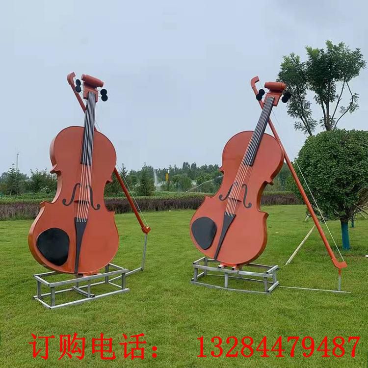 不銹鋼大提琴雕塑