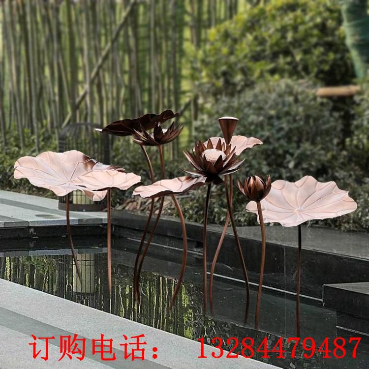 不銹鋼水景荷花雕塑
