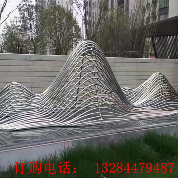 不銹鋼假山切片雕塑