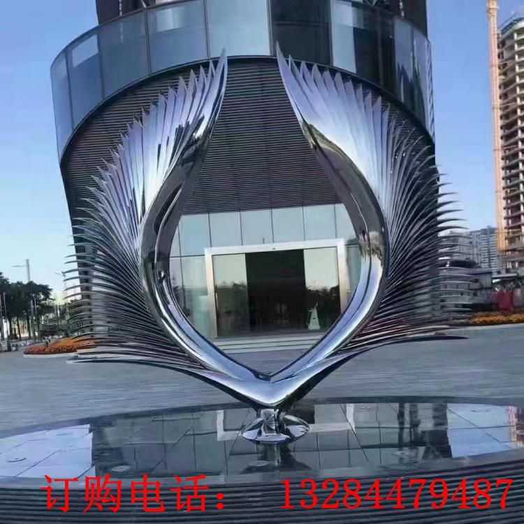 不銹鋼鏡面翅膀雕塑