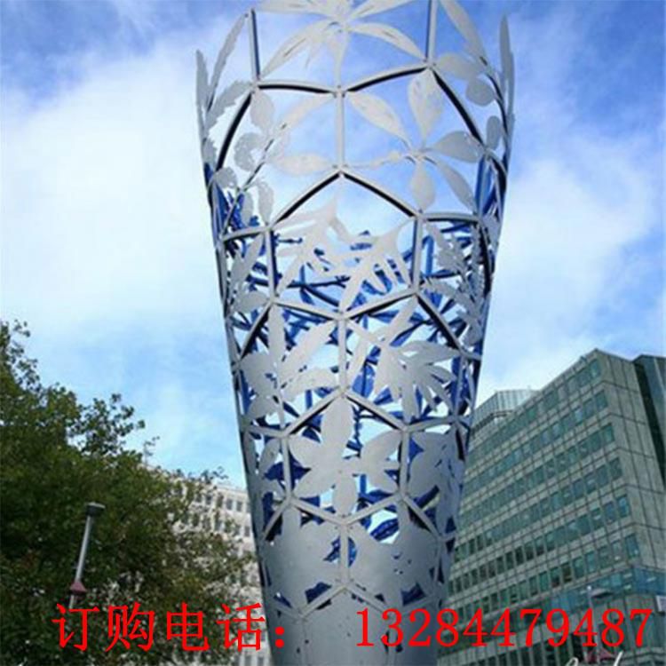 大型不銹鋼火炬鏤空雕塑