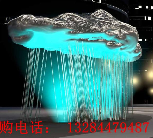 不銹鋼發(fā)光云朵雕塑