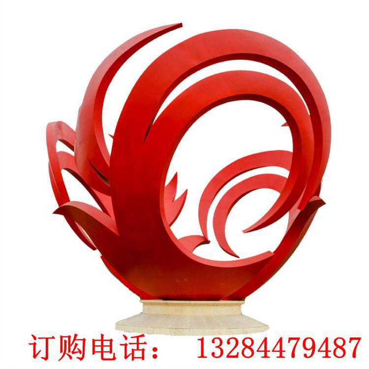 不銹鋼抽象鳳凰尾巴雕塑