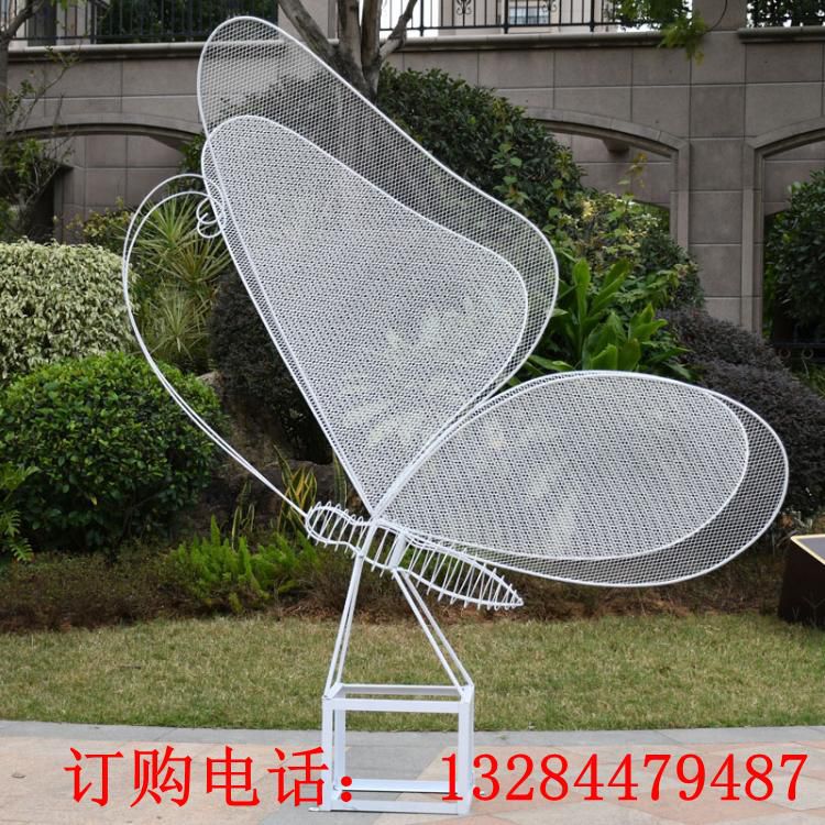 不銹鋼鏤空編織蝴蝶雕塑