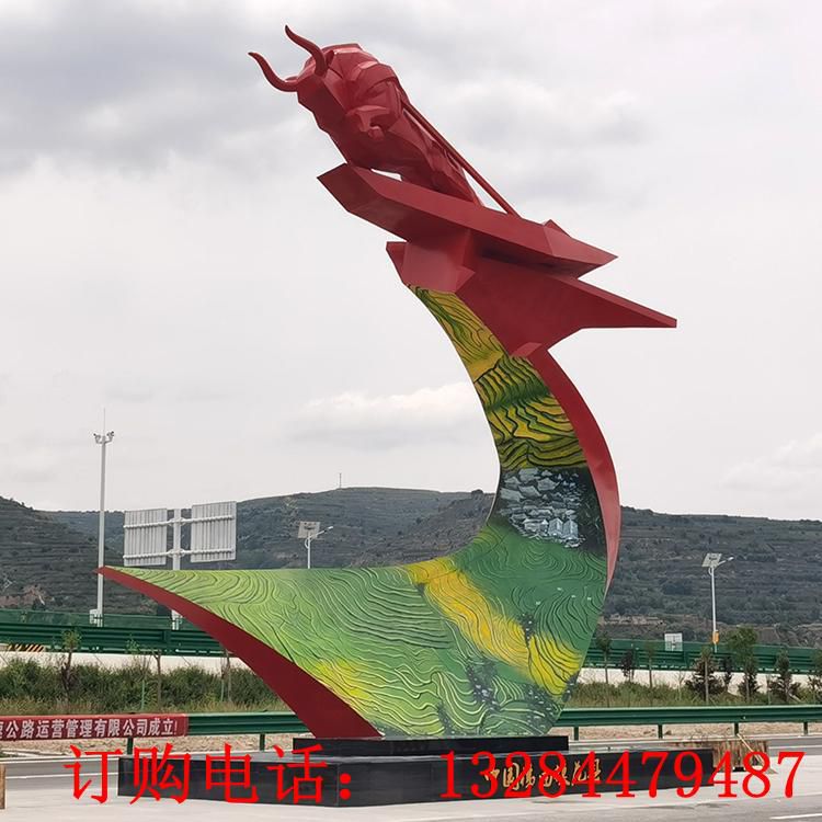 不銹鋼耕牛雕塑