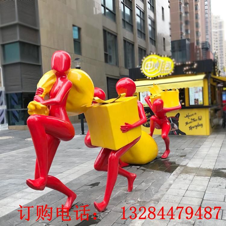 不銹鋼商場人物購物雕塑