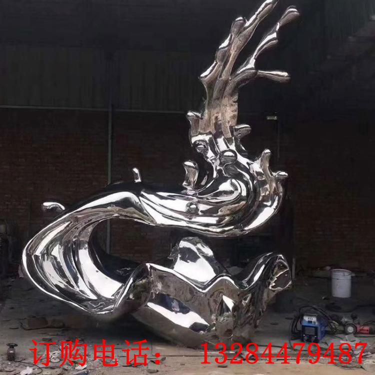 不銹鋼浪花鏡面雕塑
