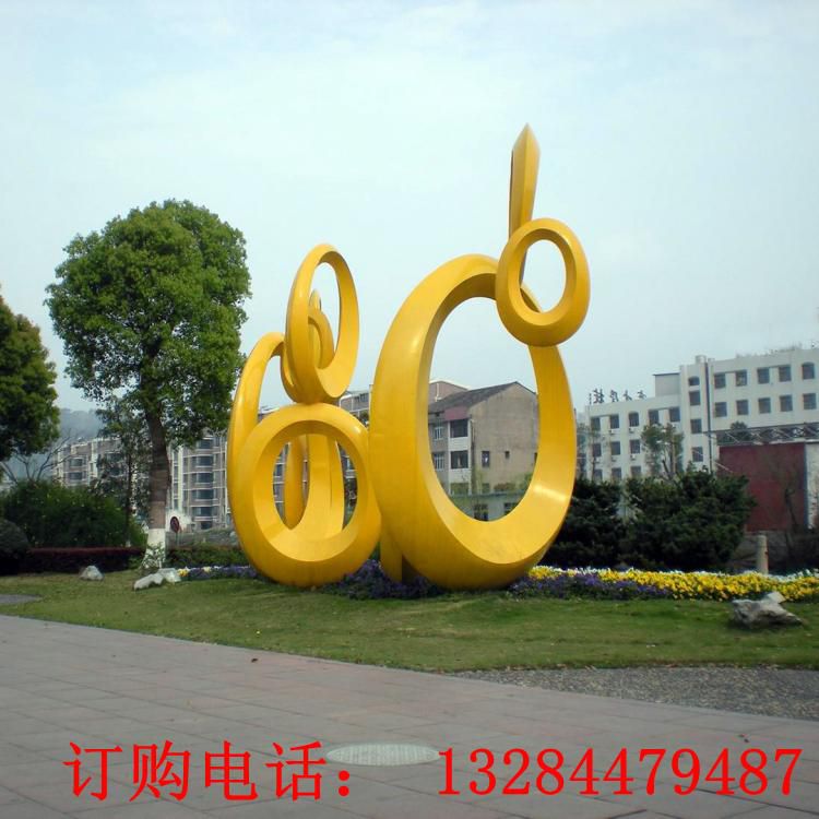 不銹鋼多圓環(huán)組合雕塑