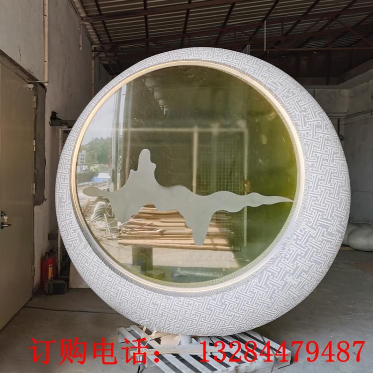 不銹鋼月亮圓環(huán)雕塑