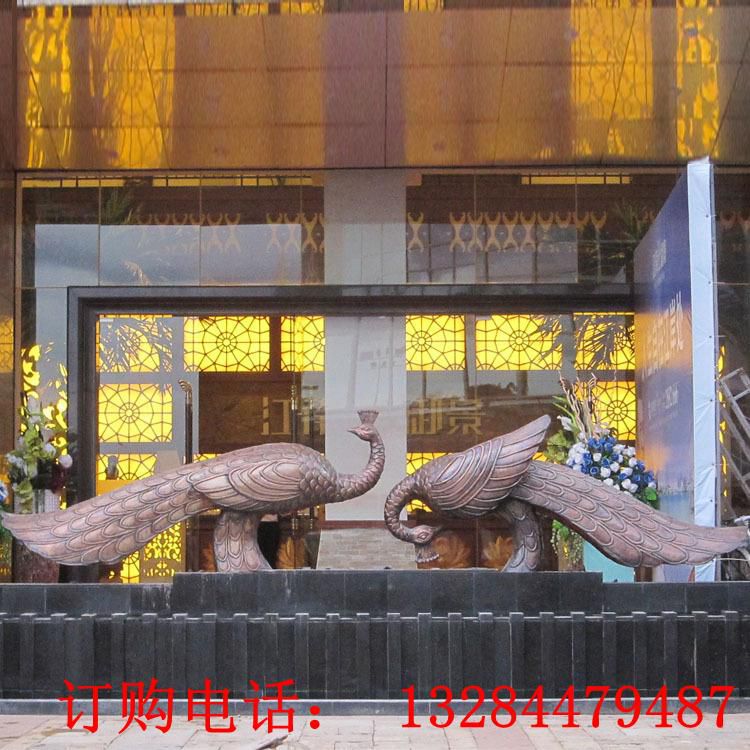 不銹鋼孔雀酒店雕塑