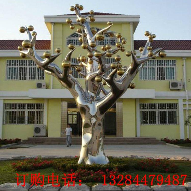不銹鋼鏡面樹(shù)雕塑