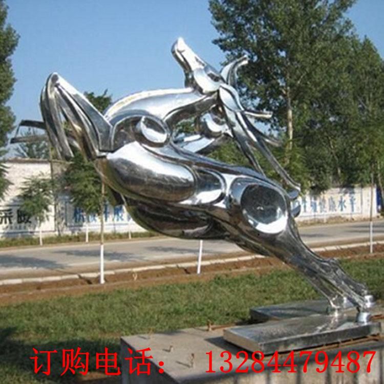 不銹鋼抽象鹿雕塑
