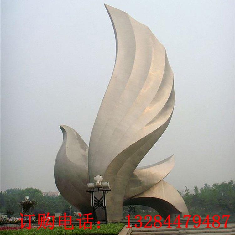 大型不銹鋼抽象鴿子雕塑