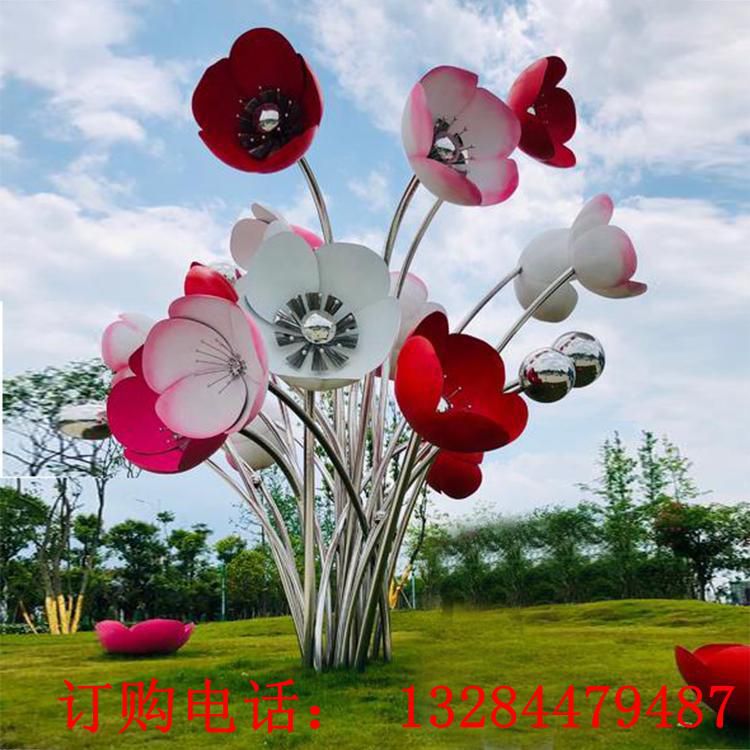 大型不銹鋼花朵雕塑