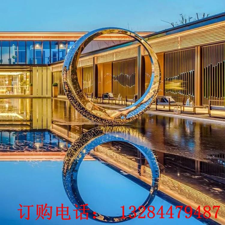 不銹鋼發(fā)光圓環(huán)雕塑