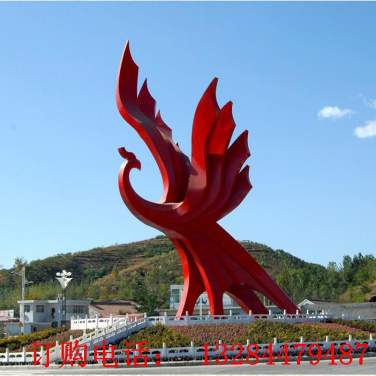 不銹鋼抽象鳳凰雕塑