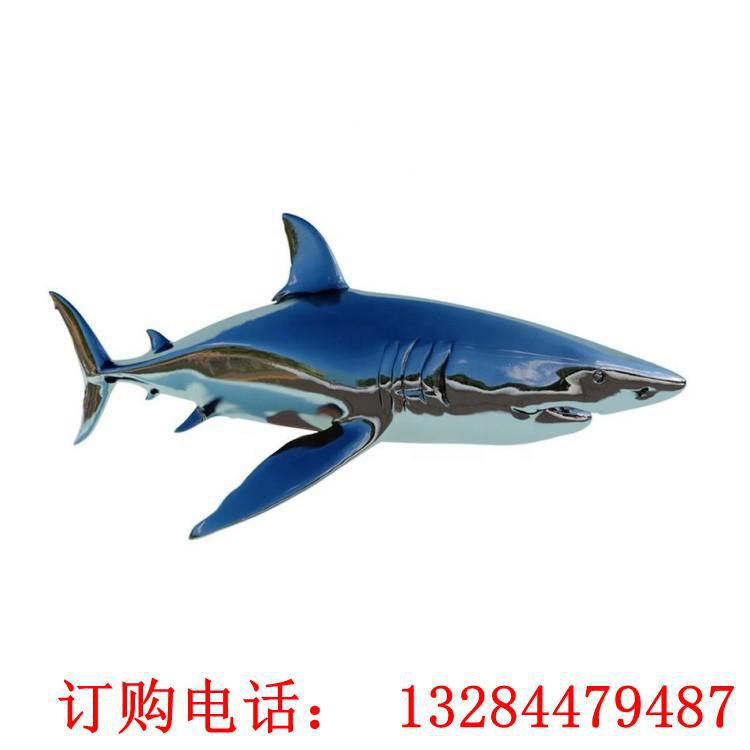 不銹鋼鏡面鯊魚雕塑