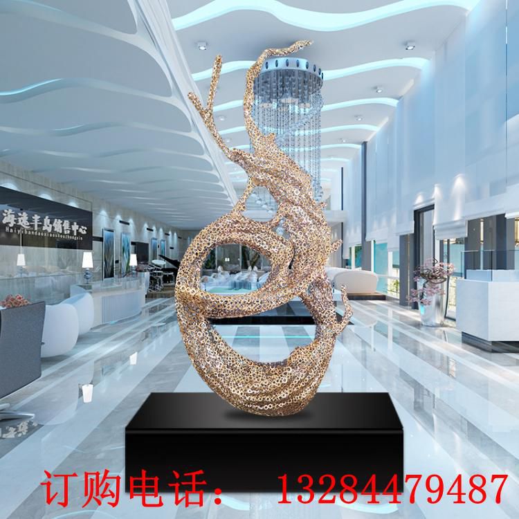 不銹鋼鏤空海浪雕塑