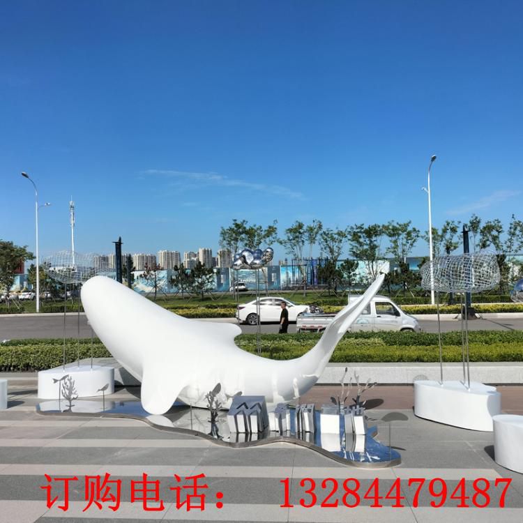 不銹鋼鯨魚雕塑