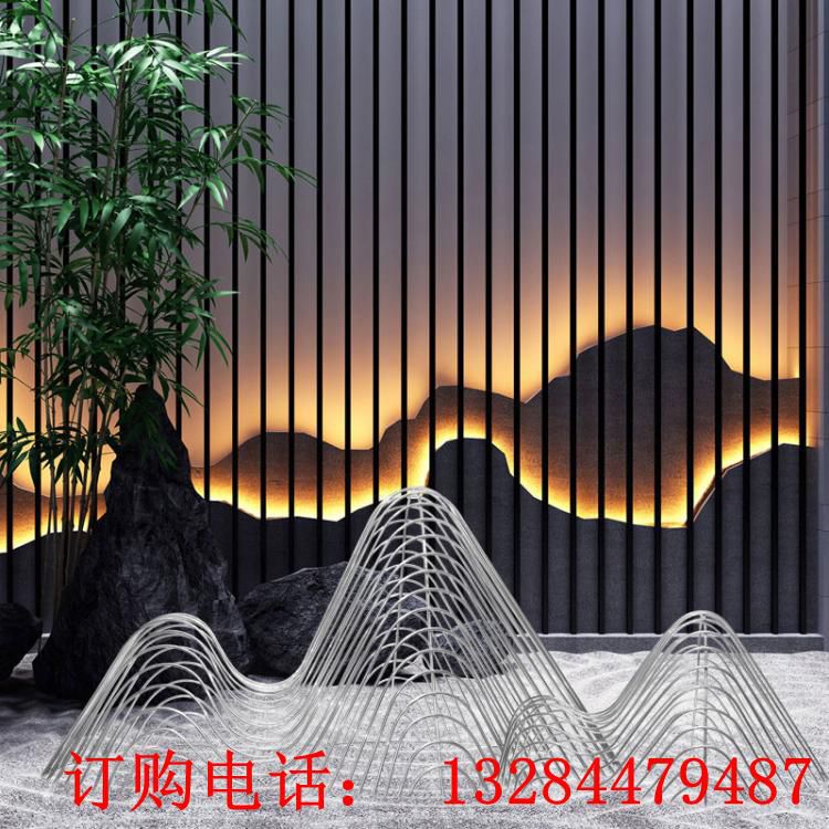 不銹鋼鏤空假山雕塑