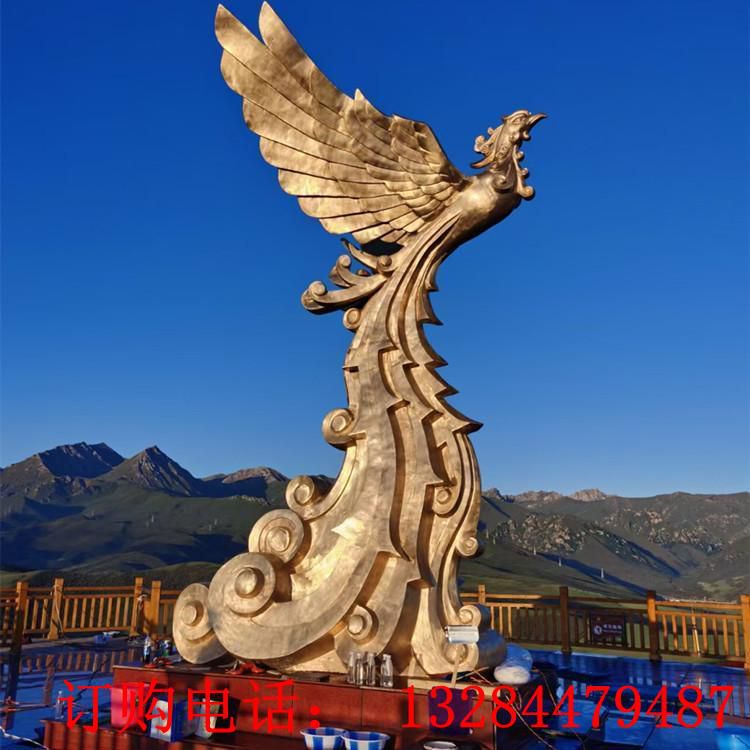 大型不銹鋼鳳凰雕塑