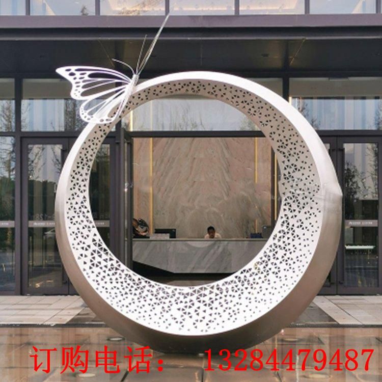 不銹鋼圓環(huán)蝴蝶雕塑