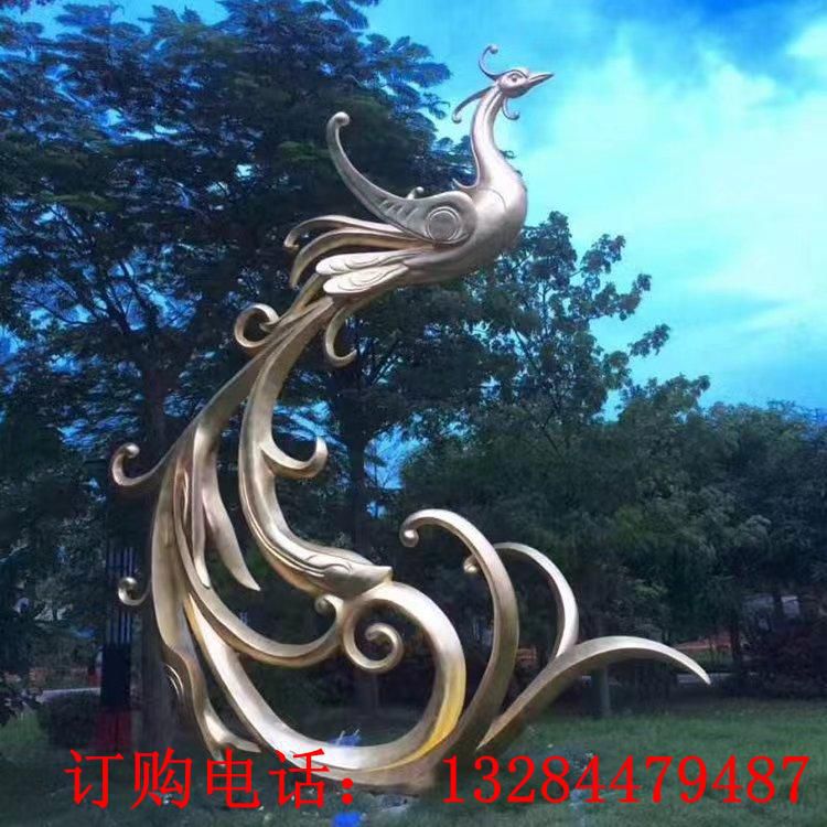 不銹鋼抽象鳳凰雕塑