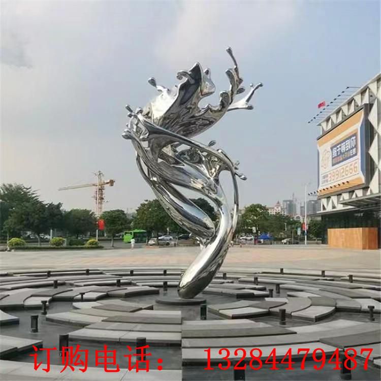 不銹鋼鏡面浪花雕塑