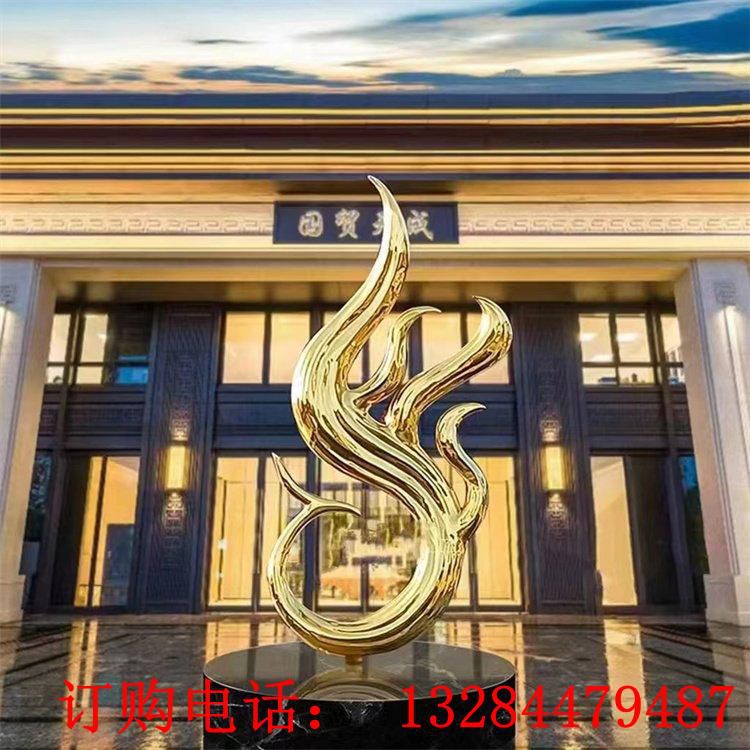 不銹鋼抽象鳳凰雕塑