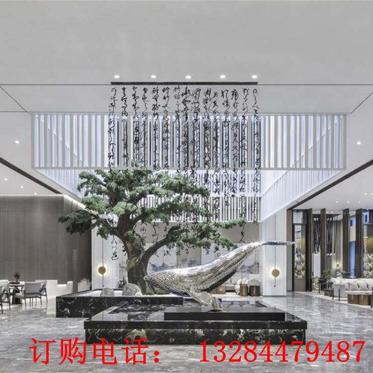 不銹鋼鏡面鯨魚(yú)雕塑