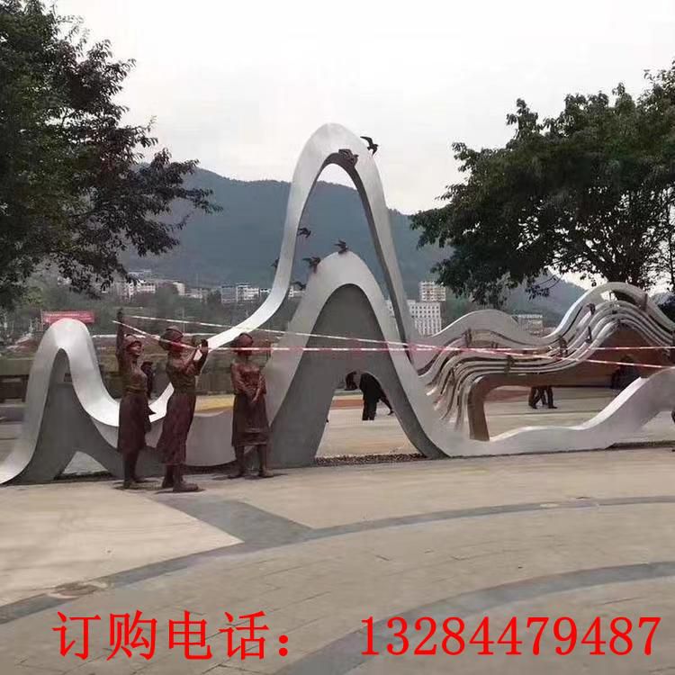 大型不銹鋼假山雕塑
