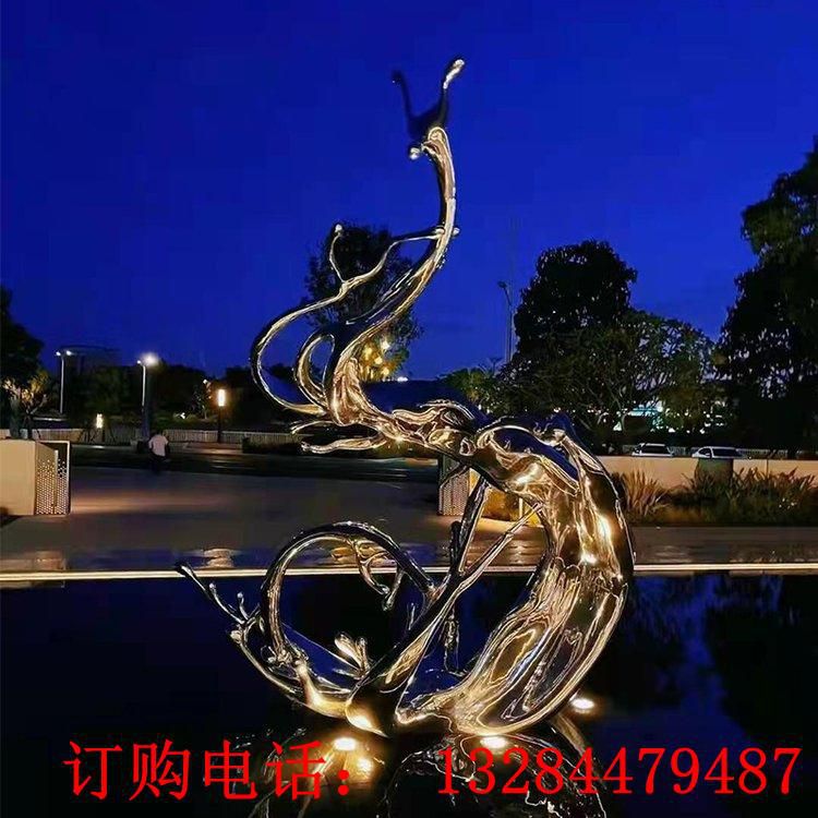 不銹鋼異型浪花雕塑