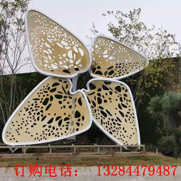 不銹鋼抽象花朵雕塑