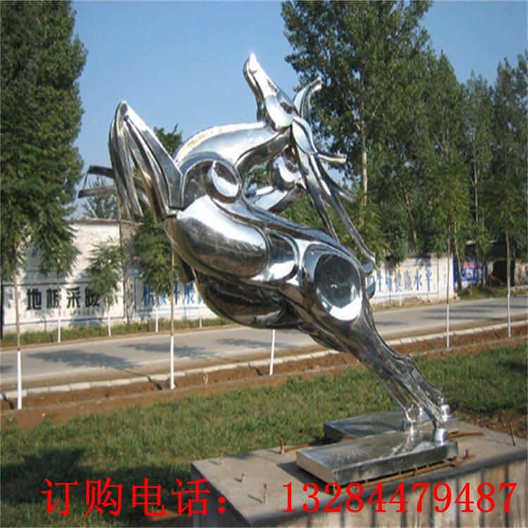 不銹鋼抽象鹿雕塑
