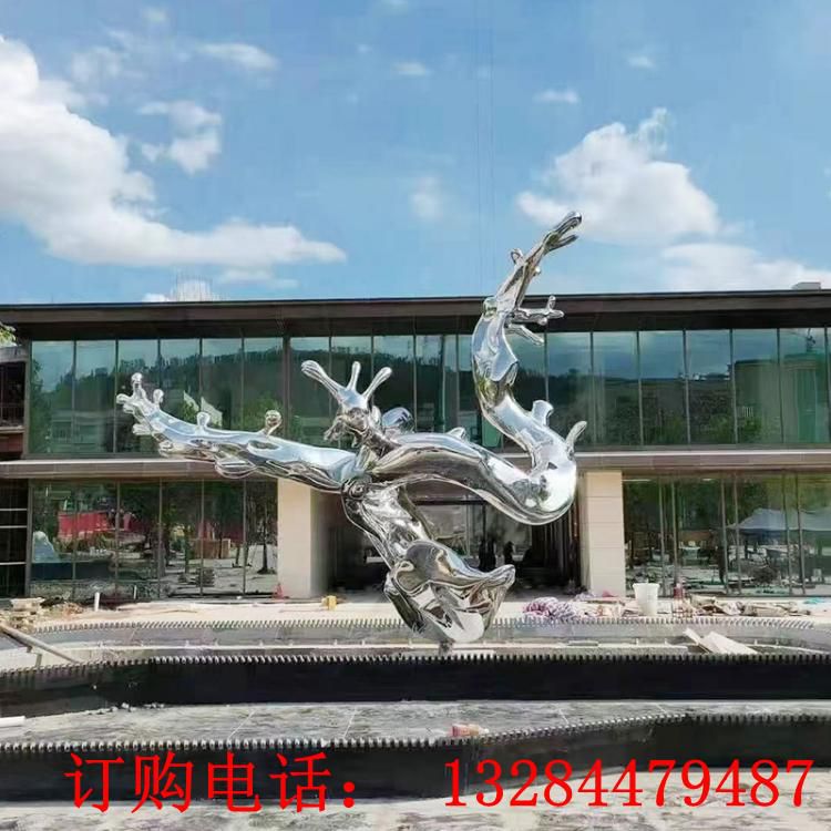 不銹鋼鏡面浪花雕塑