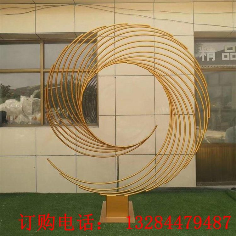 不銹鋼抽象線條鳳凰圓環(huán)雕塑