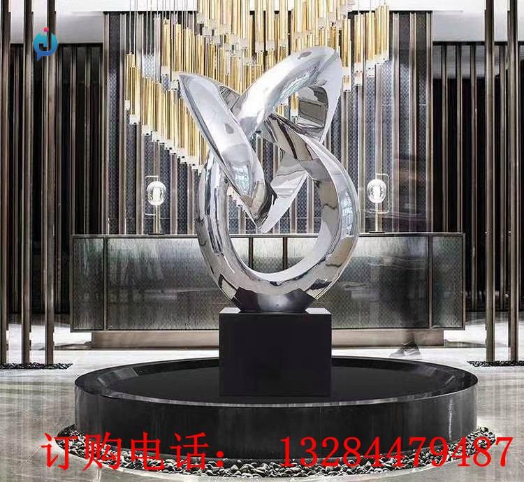 不銹鋼鏡面圓環(huán)飄帶雕塑