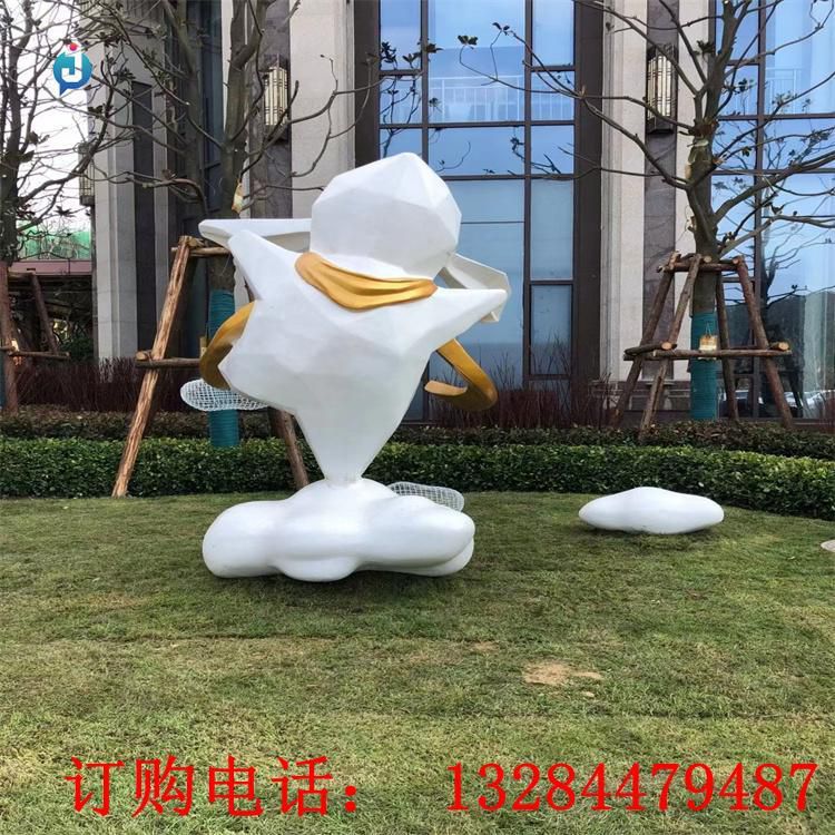 不銹鋼幾何兔雕塑