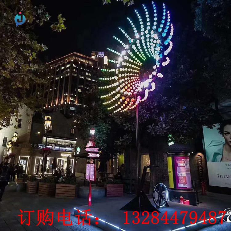 不銹鋼發(fā)光風(fēng)動裝置廣場雕塑