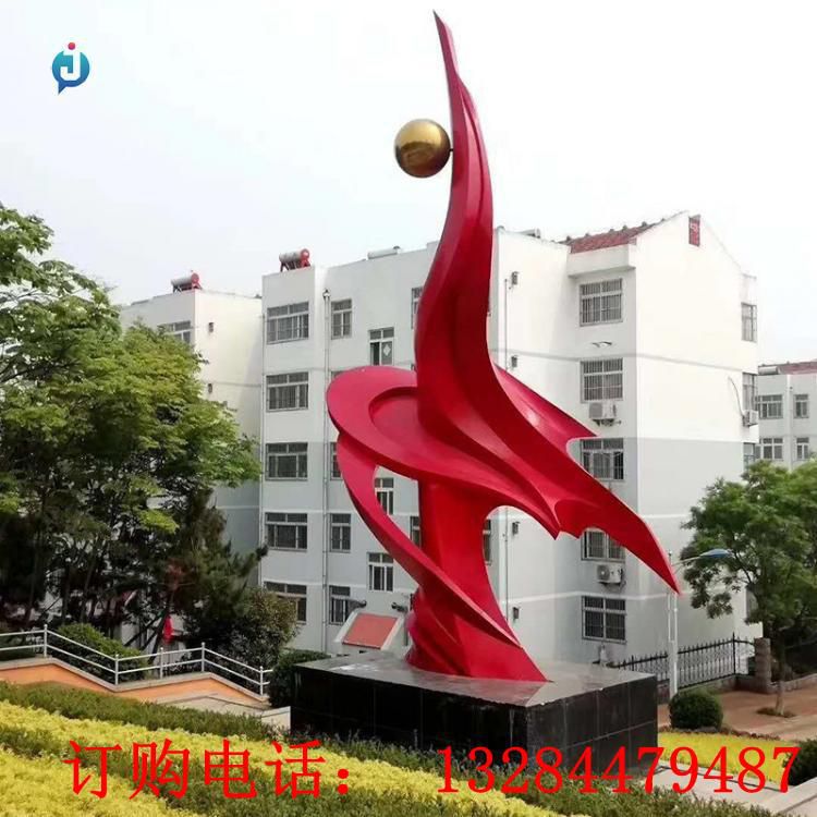 大型不銹鋼抽象鳳凰城市雕塑