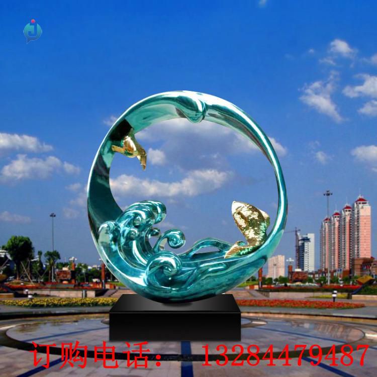 不銹鋼浪花圓環(huán)水景雕塑