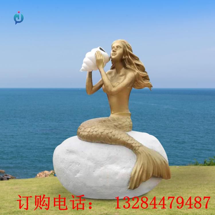 不銹鋼美人魚海洋雕塑