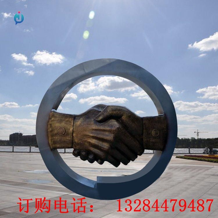 不銹鋼握手企業(yè)雕塑