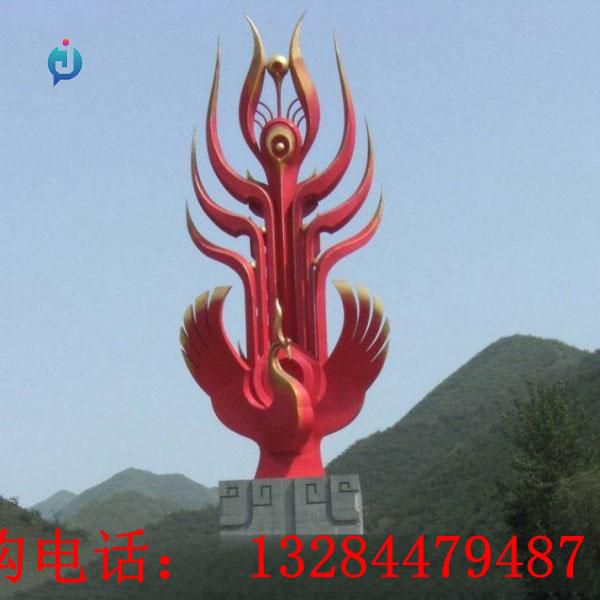 大型不銹鋼抽象鳳凰雕塑