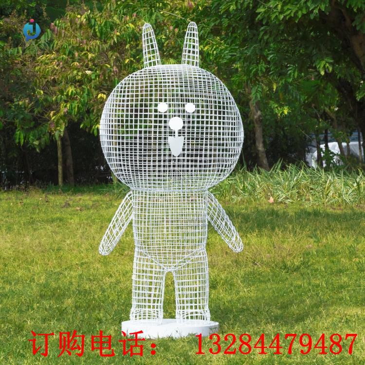 不銹鋼鏤空可妮兔雕塑