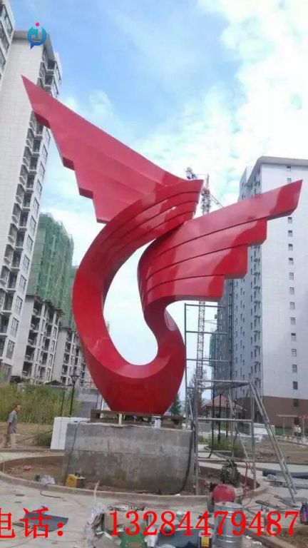 不銹鋼抽象翅膀雕塑